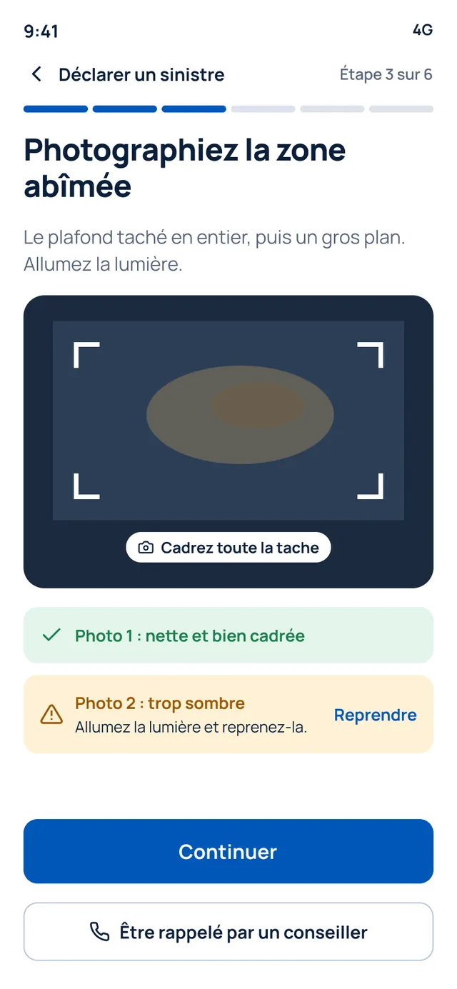 Prise de photo guidée