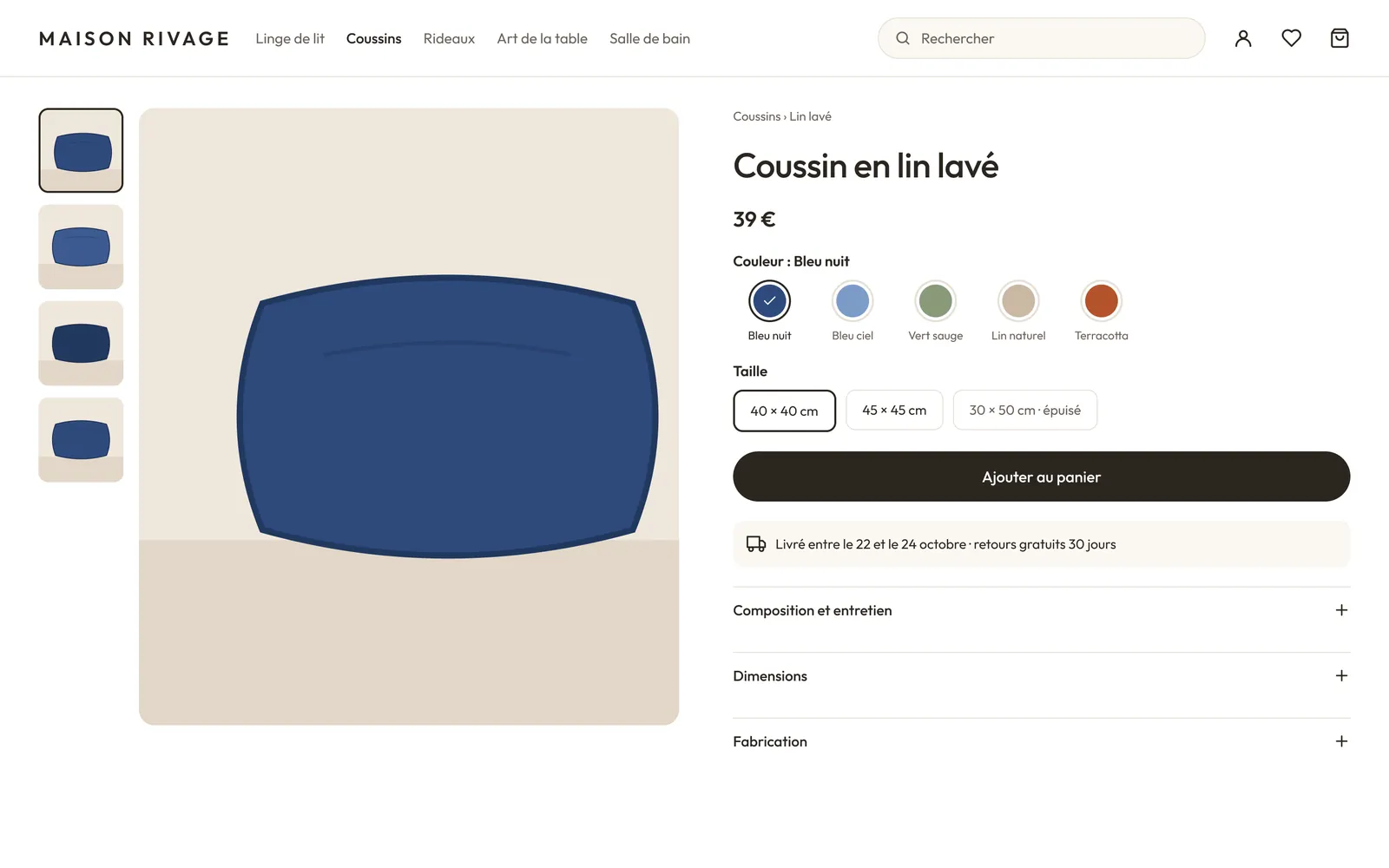 Fiche produit accessible