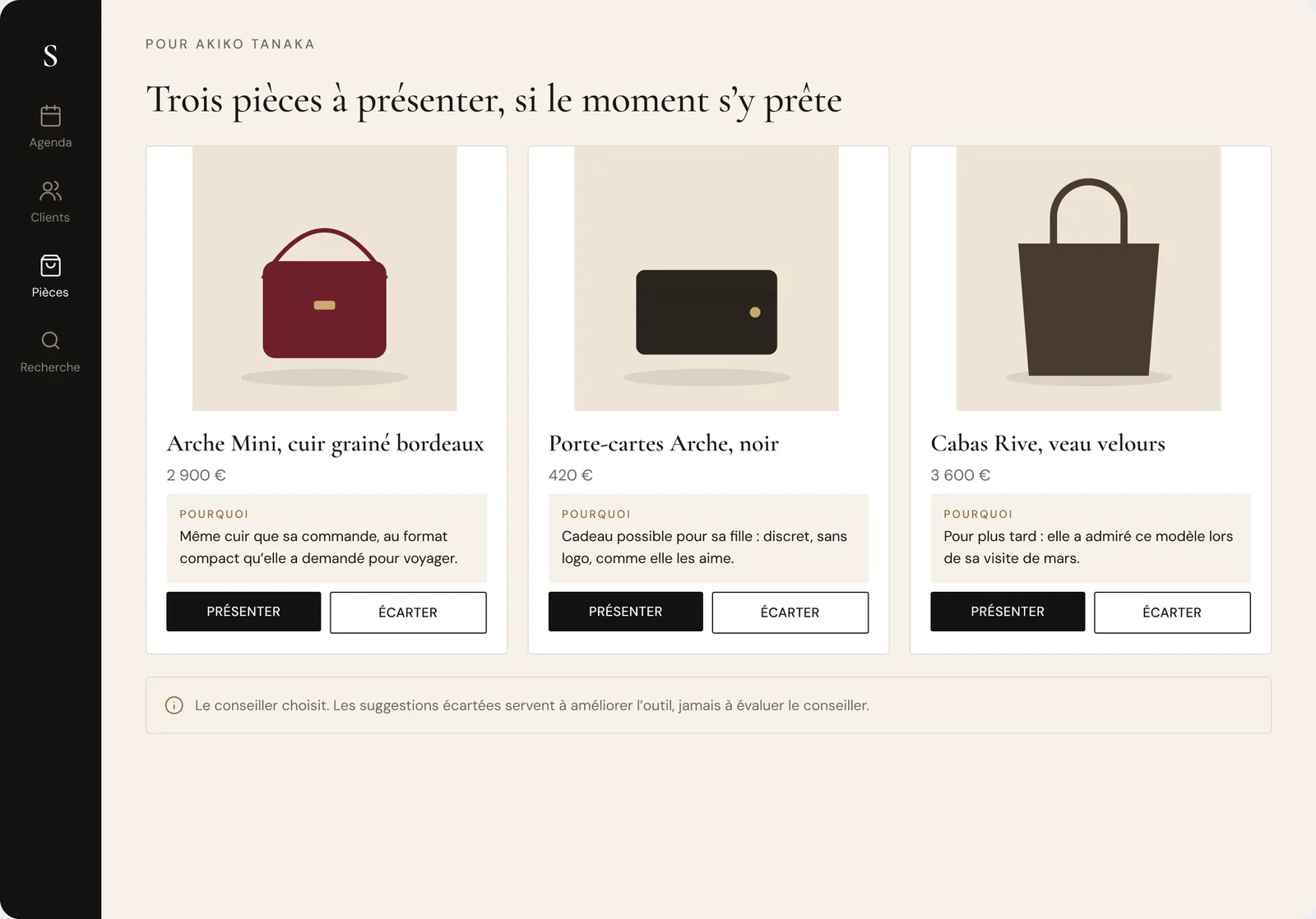 Suggestions argumentées